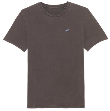 Tee shirt Reagan Black Sharky © Embroidery dyed brown