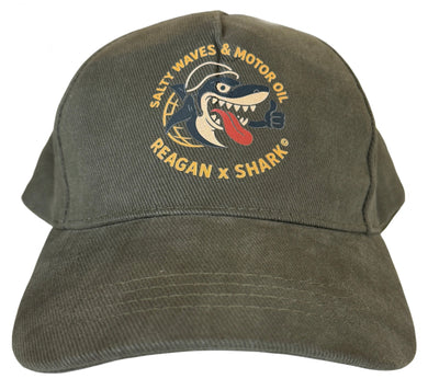 Reagan x shark © Salty waves Motor Oil khaki
