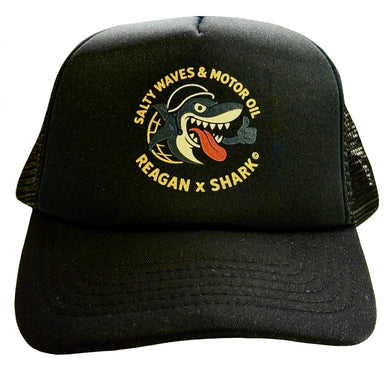 Reagan x Shark truckers © salty waves Motor oil