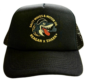 Reagan x Shark truckers © salty waves Motor oil