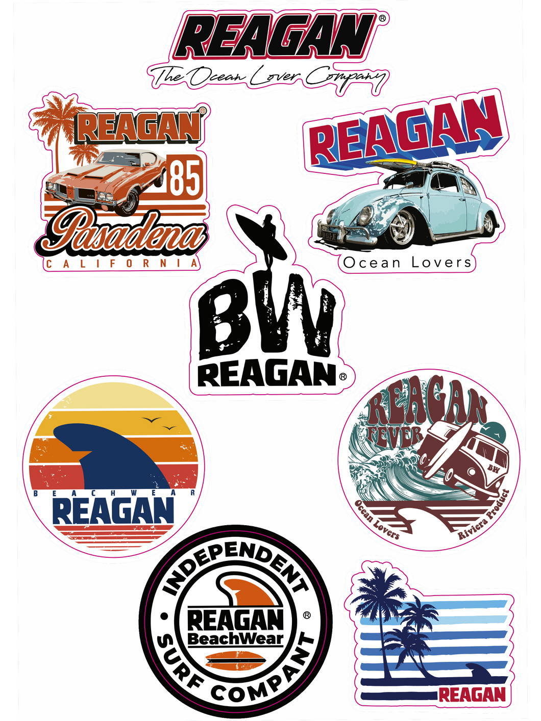 8 Stickers Reagan © new legend pack 2